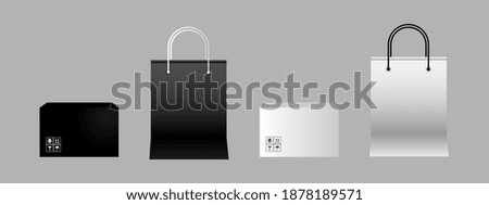 Black and white paper bag and paper box design
