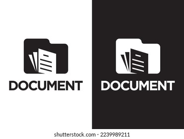 black white paper with document logo vector. digital printing, accounting, finance symbol icon illustration.