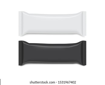 black and white paper packaging isolated on white background vector mock up