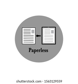 A black and white paperless vector.