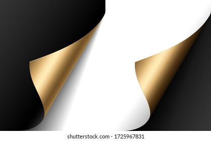 Black and white papers with gold edge