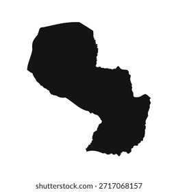 Schwarz-Weiß Paraguay Einfache Karte