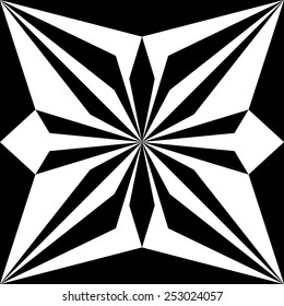 black and white parquet with a star
