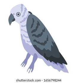 Black white parrot icon. Isometric of black white parrot vector icon for web design isolated on white background