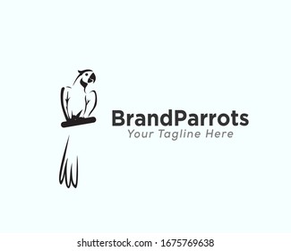 Black white parrots logo design inspiration