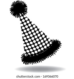 Black and white party hat. EPS 10 vector, grouped for easy editing. No open shapes or paths. 