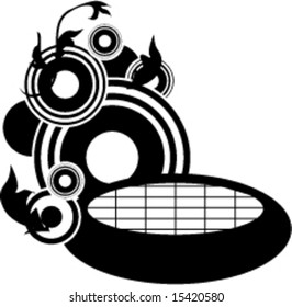 black white party vector illustration cd abstract