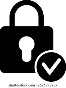 Black and white password shape icon design.