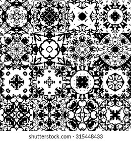 Black and white patchwork pattern