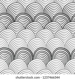 Black and white pattern with abstract fishscales. Can be used for desktop wallpaper or poster,for pattern fills, surface textures, web page backgrounds, textile and more