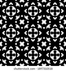 Black and white pattern. Abstract seamless geometric pattern.