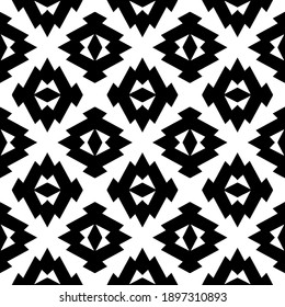Black and white pattern. Abstract seamless geometric pattern.
