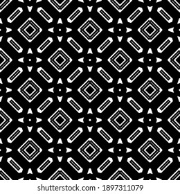 Black and white pattern. Abstract seamless geometric pattern.