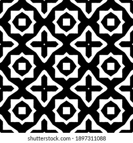 Black and white pattern. Abstract seamless geometric pattern.