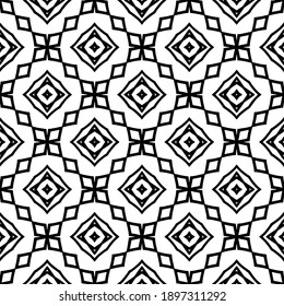 Black and white pattern. Abstract seamless geometric pattern.