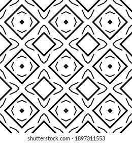 Black and white pattern. Abstract seamless geometric pattern.