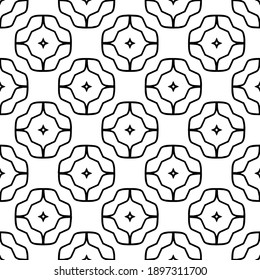 Black and white pattern. Abstract seamless geometric pattern.
