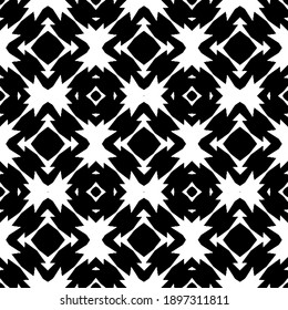 Black and white pattern. Abstract seamless geometric pattern.