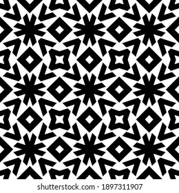 Black and white pattern. Abstract seamless geometric pattern.