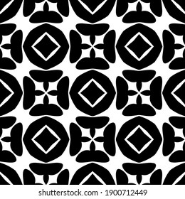 Black and white pattern. Abstract seamless geometric pattern.