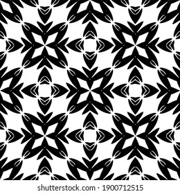 Black and white pattern. Abstract seamless geometric pattern.