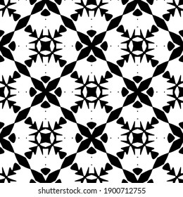 
Schwarz-Weiß-Muster. Abstraktes, nahtloses geometrisches Muster.
