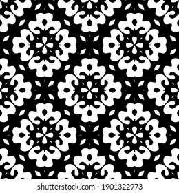 Black and white pattern. Abstract seamless geometric pattern.