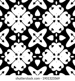 Black and white pattern. Abstract seamless geometric pattern.