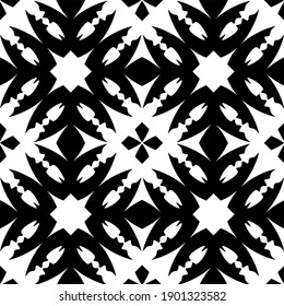 Black and white pattern. Abstract seamless geometric pattern.