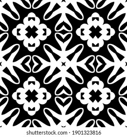 Black and white pattern. Abstract seamless geometric pattern.