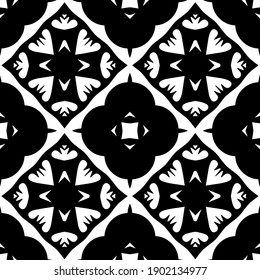 Black and white pattern. Abstract seamless geometric pattern.