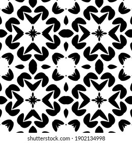 Black and white pattern. Abstract seamless geometric pattern.