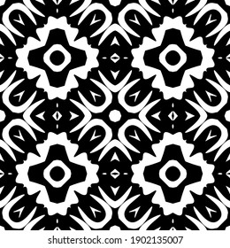 Black and white pattern. Abstract seamless geometric pattern.