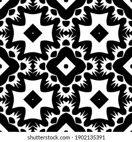 Black and white pattern. Abstract seamless geometric pattern.