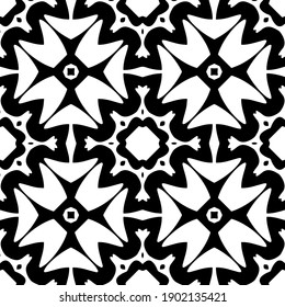 Black and white pattern. Abstract seamless geometric pattern.