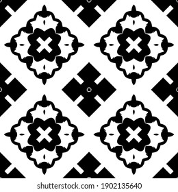 Black and white pattern. Abstract seamless geometric pattern.