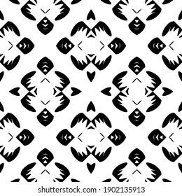 Black and white pattern. Abstract seamless geometric pattern.