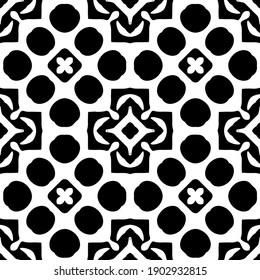 Black and white pattern. Abstract seamless geometric pattern.