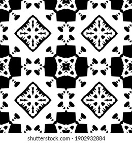 Black and white pattern. Abstract seamless geometric pattern.