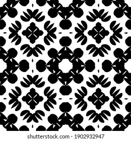 Black and white pattern. Abstract seamless geometric pattern.