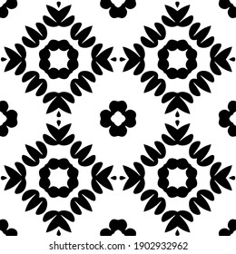 Black and white pattern. Abstract seamless geometric pattern.