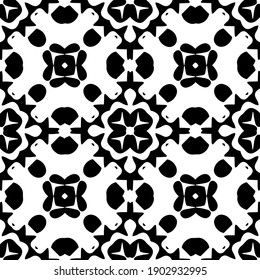Black and white pattern. Abstract seamless geometric pattern.