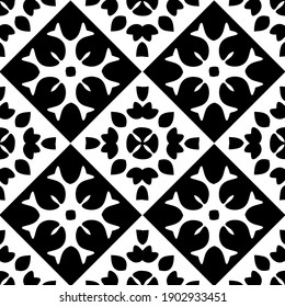Black and white pattern. Abstract seamless geometric pattern.