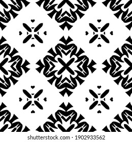 Black and white pattern. Abstract seamless geometric pattern.