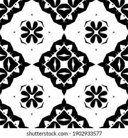 Black and white pattern. Abstract seamless geometric pattern.