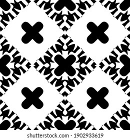 Black and white pattern. Abstract seamless geometric pattern.