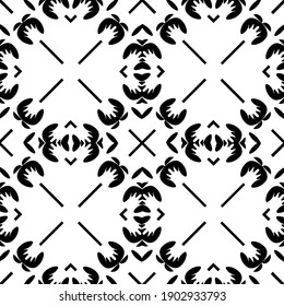 Black and white pattern. Abstract seamless geometric pattern.