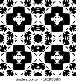 Black and white pattern. Abstract seamless geometric pattern.