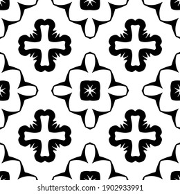Black and white pattern. Abstract seamless geometric pattern.