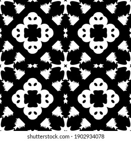 Black and white pattern. Abstract seamless geometric pattern.